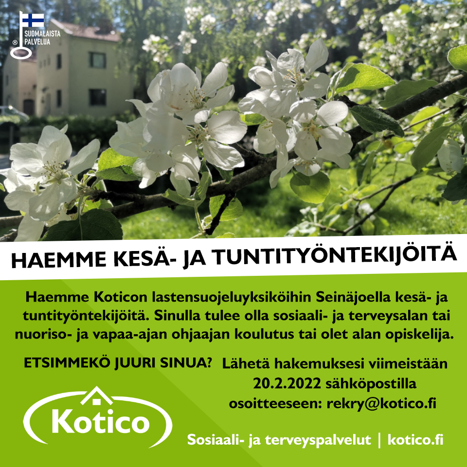 Haemme KESÄ- JA TUNTITYÖNTEKIJÖITÄ Koticolle! - Kotico