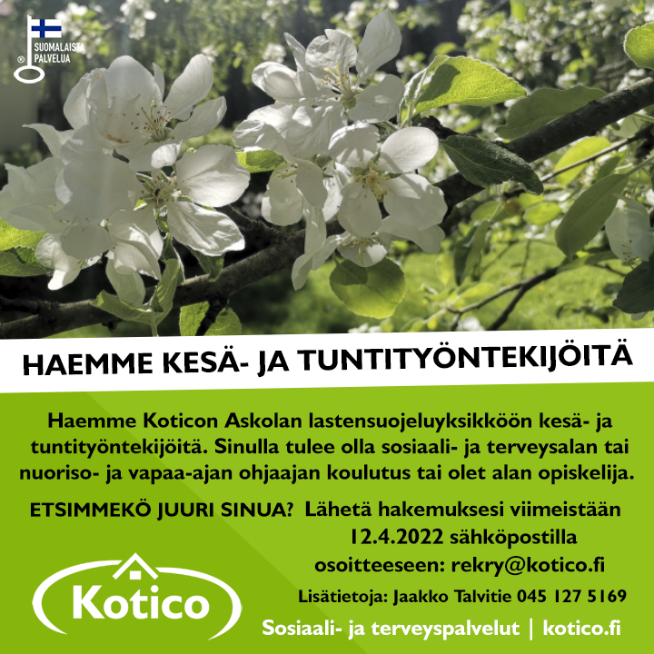 Haemme nyt kesä- ja tuntityöntekijöitä Askolaan! - Kotico